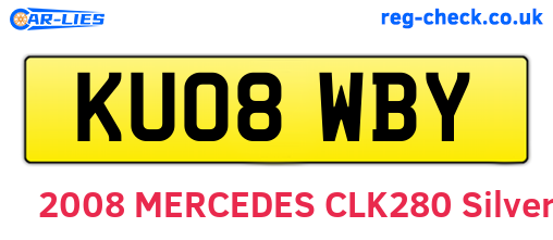 KU08WBY are the vehicle registration plates.