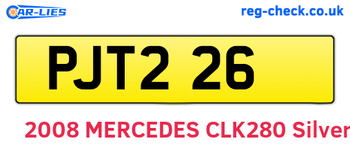 PJT226 are the vehicle registration plates.
