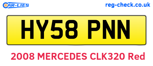 HY58PNN are the vehicle registration plates.