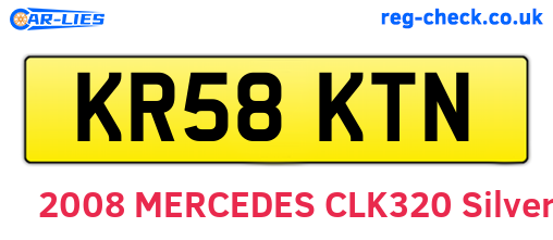 KR58KTN are the vehicle registration plates.