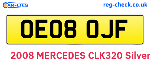 OE08OJF are the vehicle registration plates.