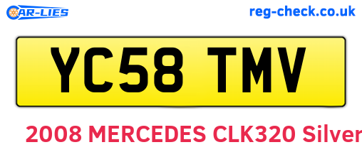 YC58TMV are the vehicle registration plates.