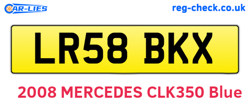 LR58BKX are the vehicle registration plates.