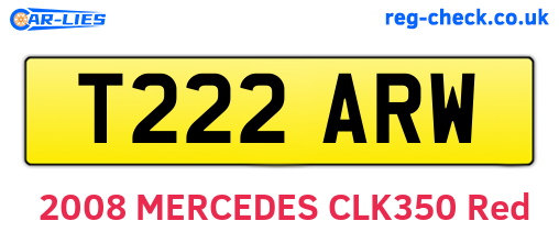 T222ARW are the vehicle registration plates.
