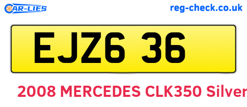EJZ636 are the vehicle registration plates.