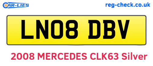 LN08DBV are the vehicle registration plates.