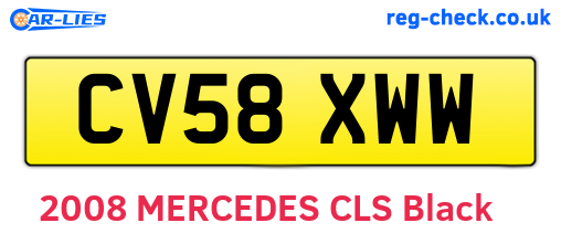 CV58XWW are the vehicle registration plates.