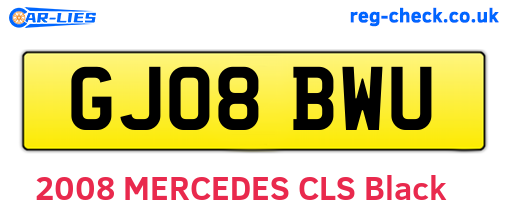 GJ08BWU are the vehicle registration plates.