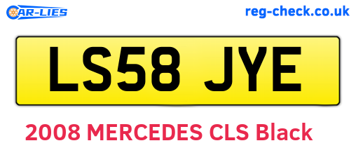 LS58JYE are the vehicle registration plates.