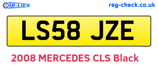 LS58JZE are the vehicle registration plates.