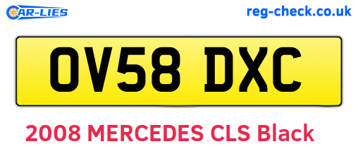 OV58DXC are the vehicle registration plates.