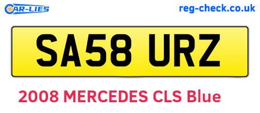 SA58URZ are the vehicle registration plates.