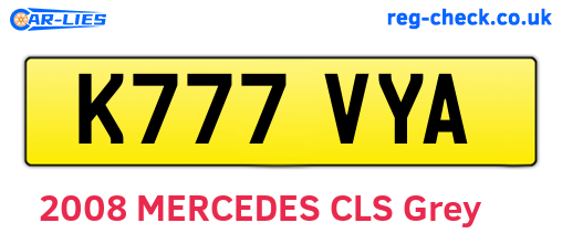 K777VYA are the vehicle registration plates.