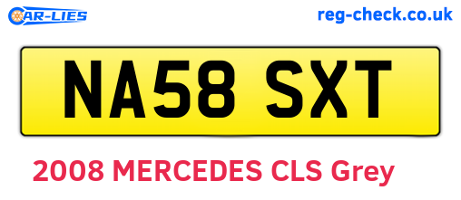NA58SXT are the vehicle registration plates.