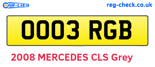 OO03RGB are the vehicle registration plates.