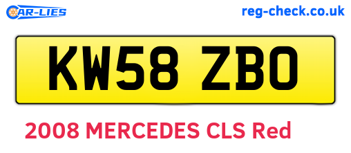 KW58ZBO are the vehicle registration plates.
