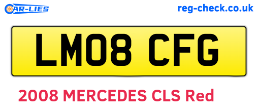 LM08CFG are the vehicle registration plates.