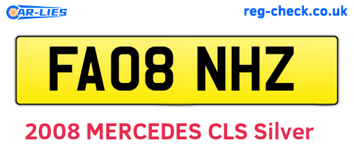 FA08NHZ are the vehicle registration plates.