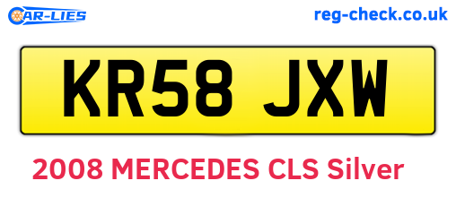 KR58JXW are the vehicle registration plates.