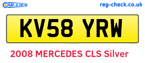 KV58YRW are the vehicle registration plates.