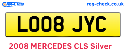 LO08JYC are the vehicle registration plates.