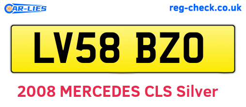 LV58BZO are the vehicle registration plates.