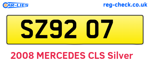 SZ9207 are the vehicle registration plates.