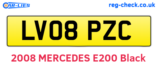 LV08PZC are the vehicle registration plates.