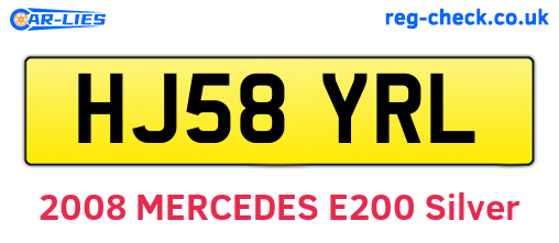 HJ58YRL are the vehicle registration plates.
