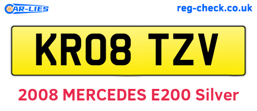 KR08TZV are the vehicle registration plates.