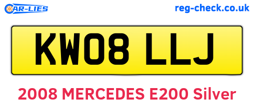 KW08LLJ are the vehicle registration plates.