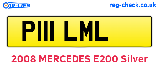 P111LML are the vehicle registration plates.