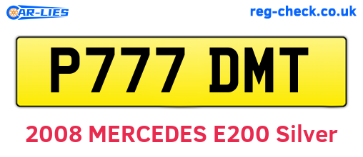 P777DMT are the vehicle registration plates.