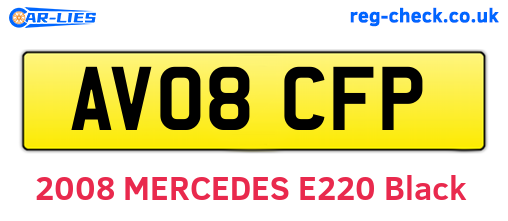 AV08CFP are the vehicle registration plates.