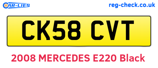 CK58CVT are the vehicle registration plates.