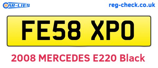 FE58XPO are the vehicle registration plates.