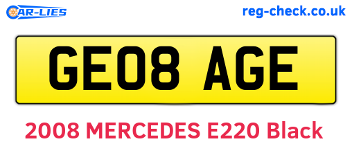 GE08AGE are the vehicle registration plates.