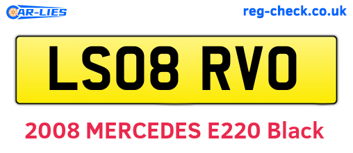 LS08RVO are the vehicle registration plates.