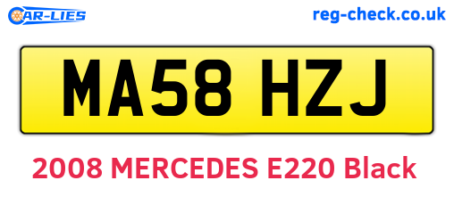 MA58HZJ are the vehicle registration plates.