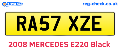 RA57XZE are the vehicle registration plates.
