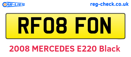 RF08FON are the vehicle registration plates.