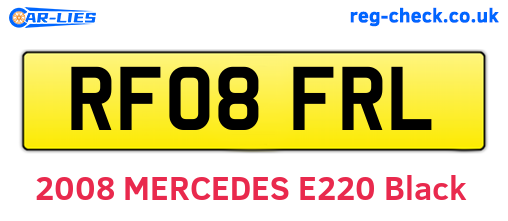 RF08FRL are the vehicle registration plates.