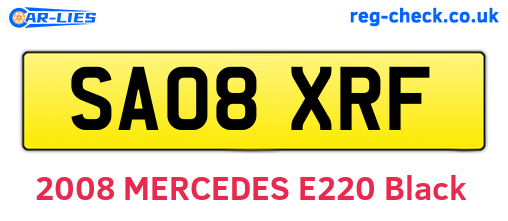 SA08XRF are the vehicle registration plates.