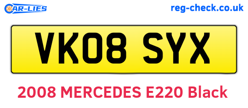 VK08SYX are the vehicle registration plates.