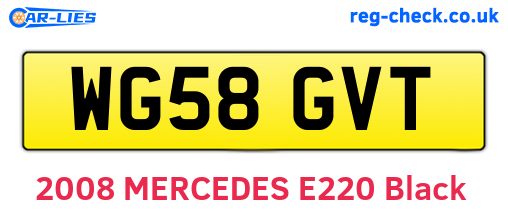 WG58GVT are the vehicle registration plates.