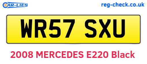 WR57SXU are the vehicle registration plates.
