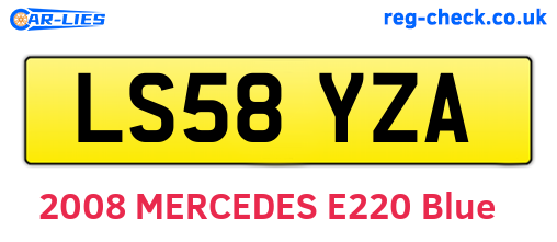 LS58YZA are the vehicle registration plates.