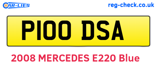 P100DSA are the vehicle registration plates.