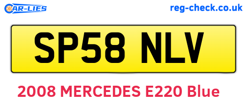SP58NLV are the vehicle registration plates.