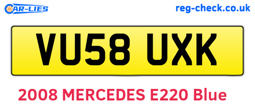 VU58UXK are the vehicle registration plates.